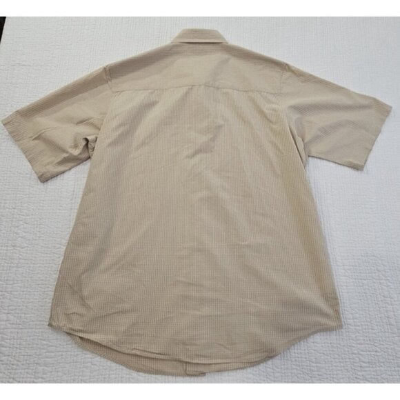 World Famous Rino Brand Eck Unltd Short Sleeve Shirt Men's XL Brown Check EUC LN - Picture 2 of 14